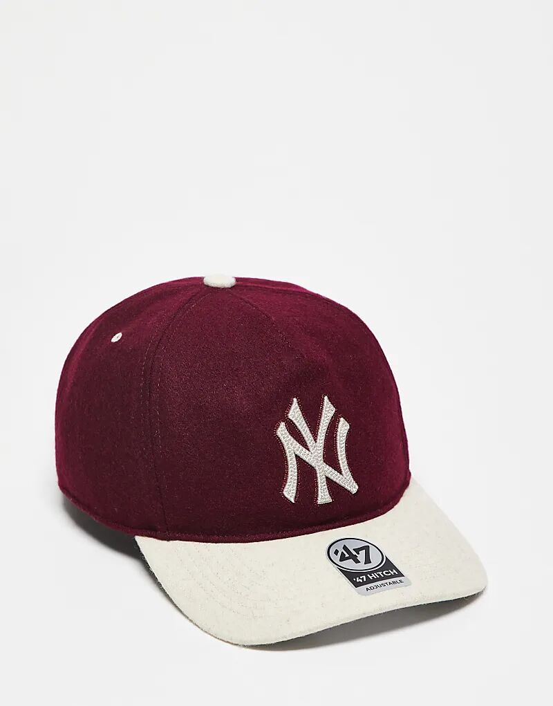 

47 Brand NY Yankees Hitch контрастная кепка бордового цвета