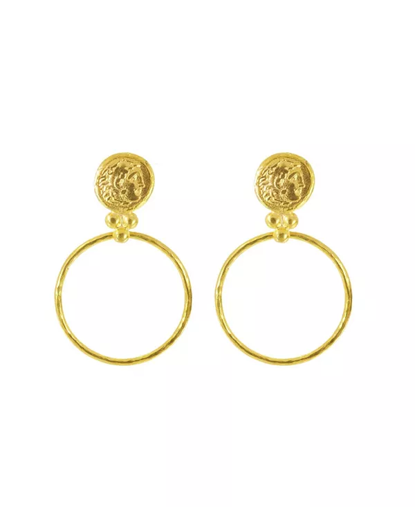 

Серьги-Кольца Myia в форме монеты Ottoman Hands, gold