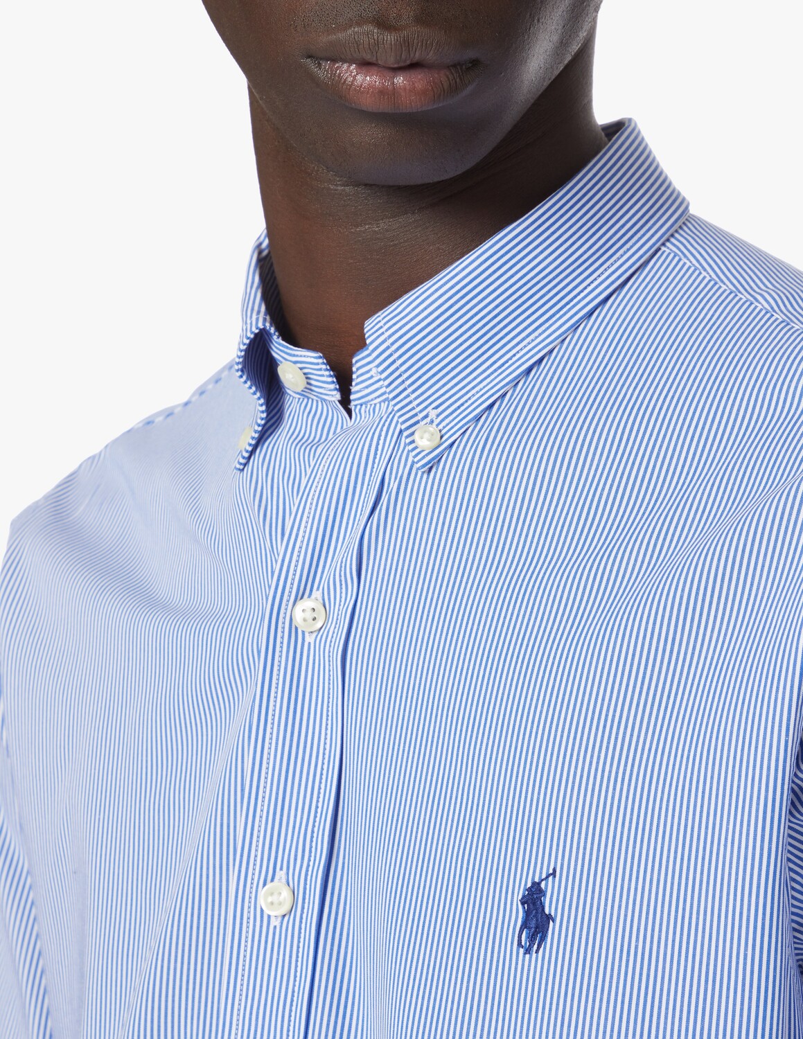 Спортивная рубашка из бистряка Ralph Lauren, цвет Blue/White Hairline Strip — фото 4
