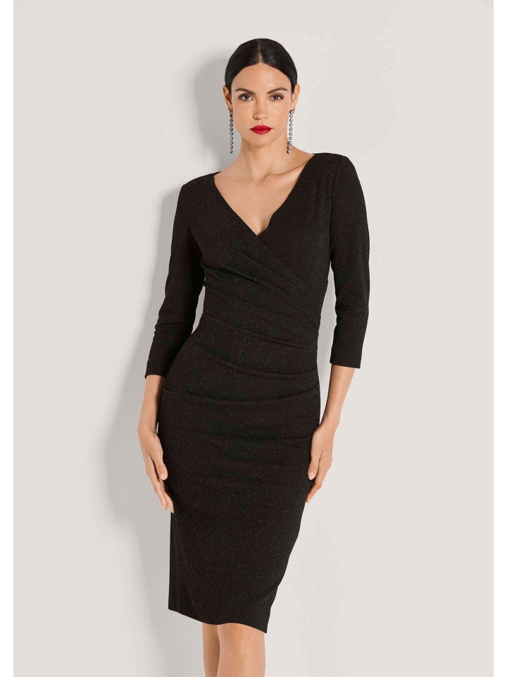 

MADELEINE Эластичное платье-халат черного цвета