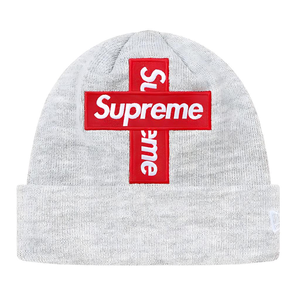 

Supreme Новая Эра Вязаная шапка с логотипом, Gray