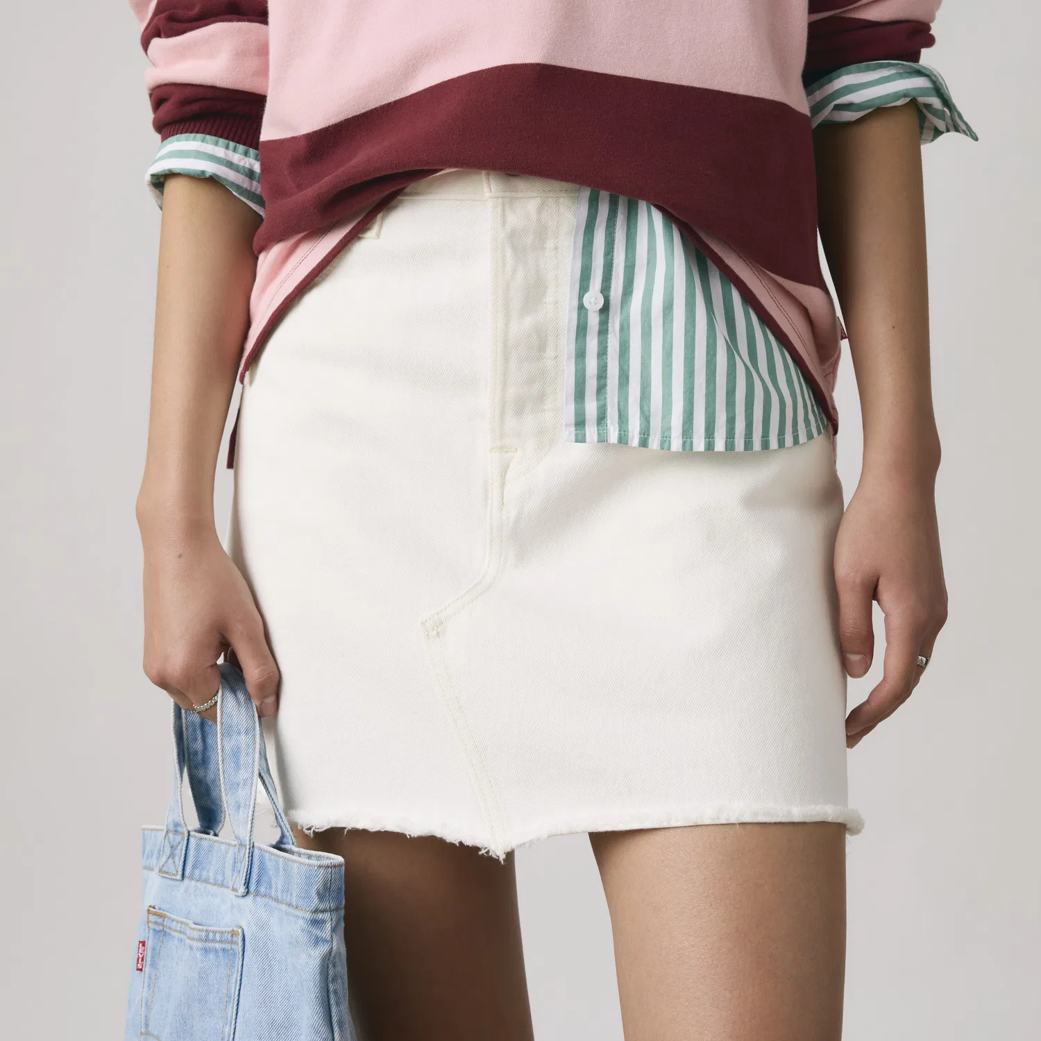 Деконструированная юбка Levi's, White — фото 3