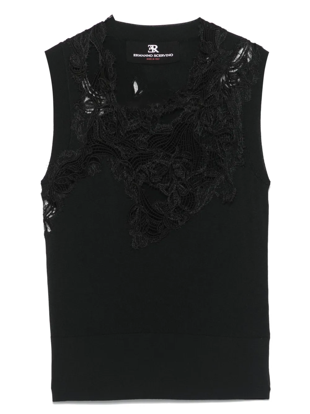 

Кружевной топ Ermanno Scervino, черный