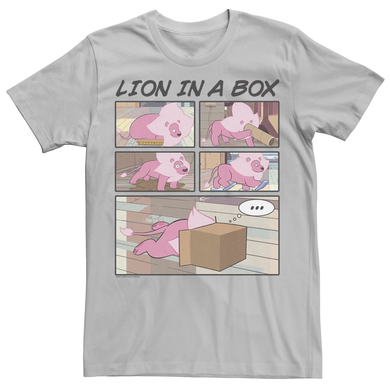 

Мужская футболка Cartoon Network Steven Universe Lion In A Box с комиксами Licensed Character, серебристый, Серый, Мужская футболка Cartoon Network Steven Universe Lion In A Box с комиксами Licensed Character, серебристый