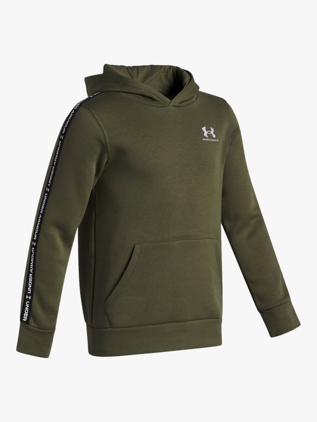 Детский оверсайз худи из хлопковой смеси Under Armour, Marine Green/Black — фото 3
