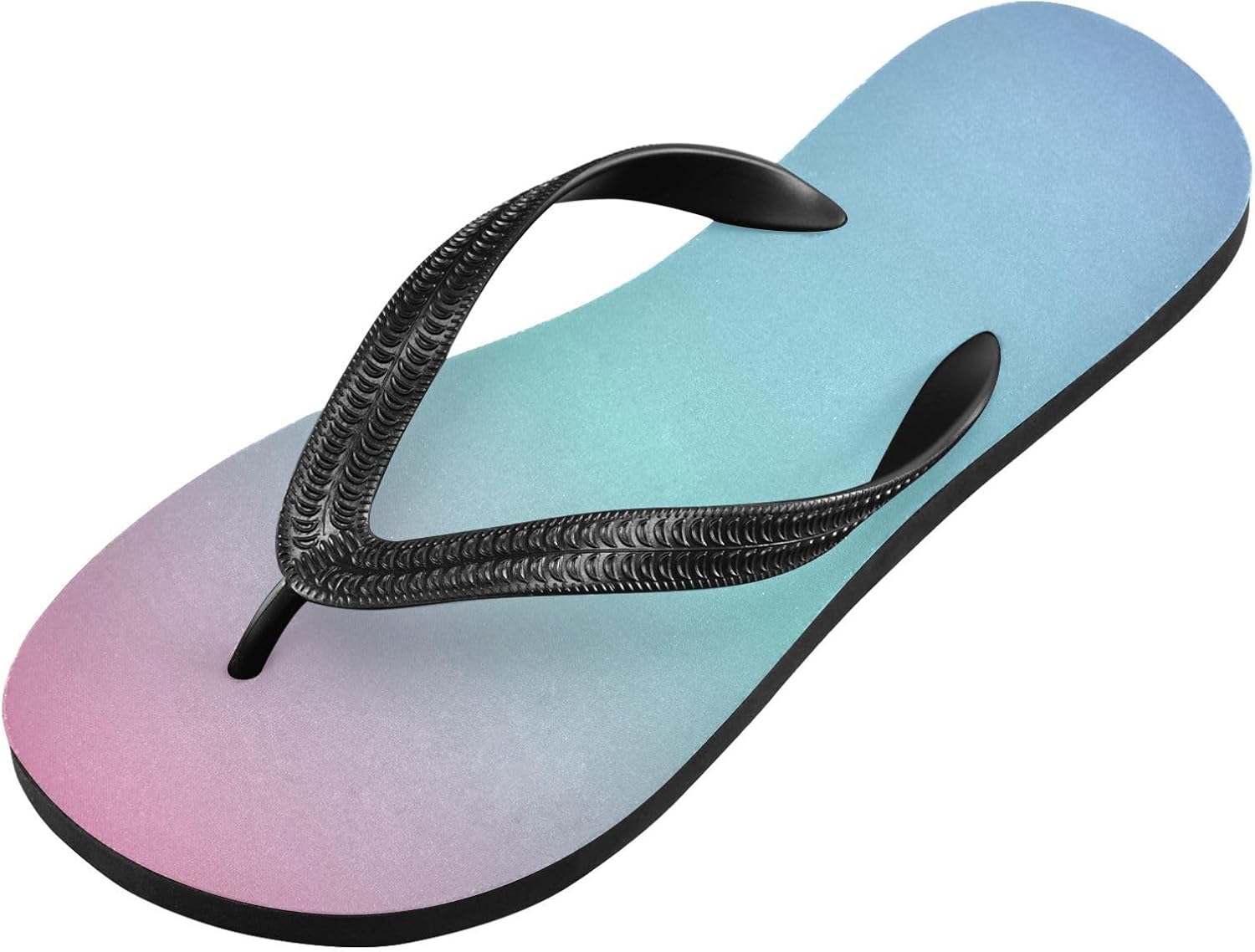 

Женские и мужские пляжные шлепанцы с градиентом от синего к розовому, резиновые, противоскользящие, летние тапочки для душа и прогулок Sinestour