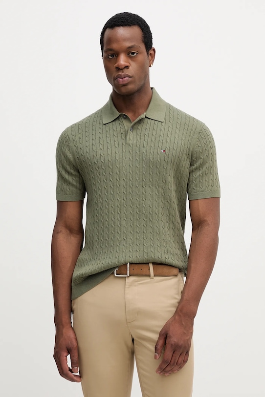 

Хлопковая поло Tommy Hilfiger, зеленый