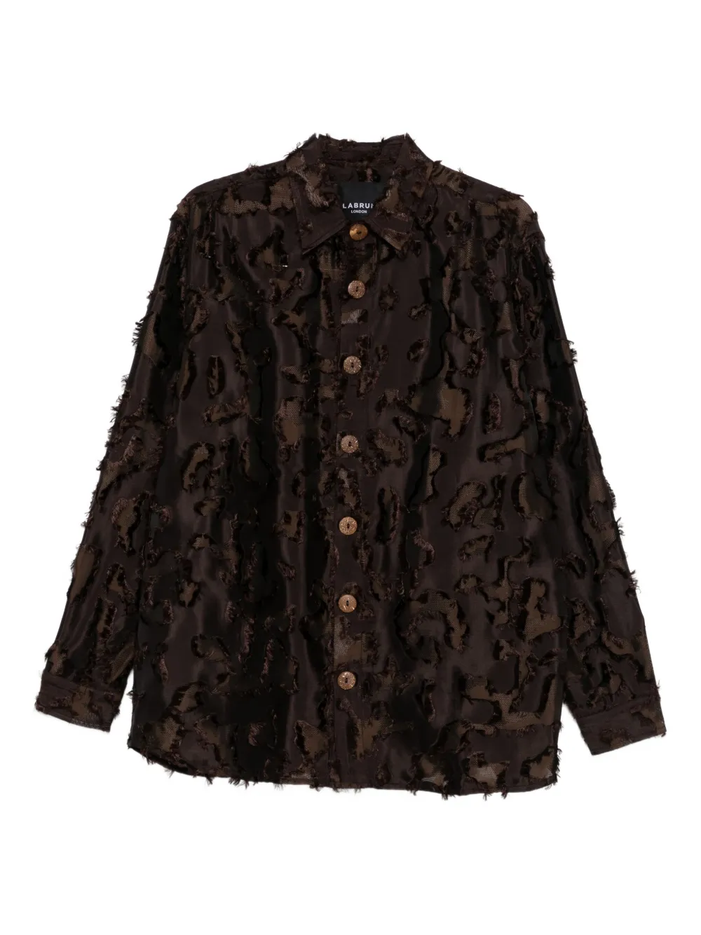 

Рубашка с необработанными краями и камуфляжным принтом Labrum London, коричневый