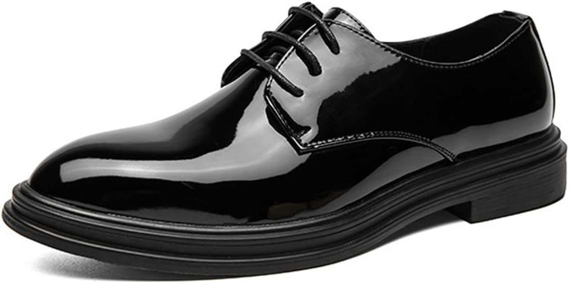 

Мужские оксфорды KYOESCAI, повседневные деловые туфли, блестящие лакированные туфли на шнуровке, рабочая обувь для мужчин, черный