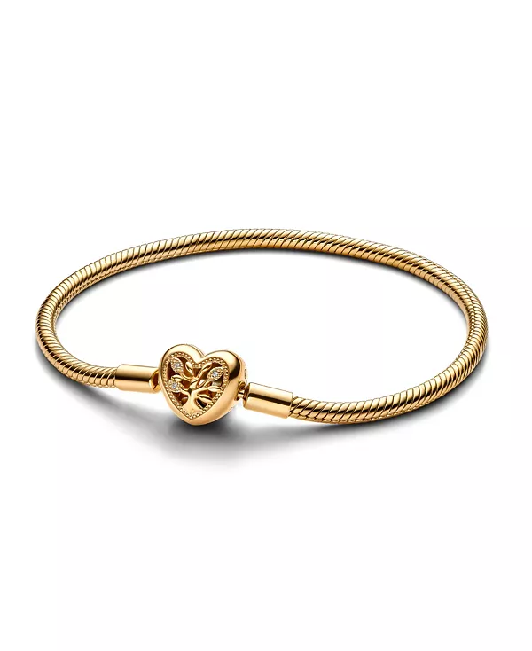 

Позолоченный браслет-цепочка в форме сердца с застежкой в виде змеи и генеалогическим древом Pandora, gold