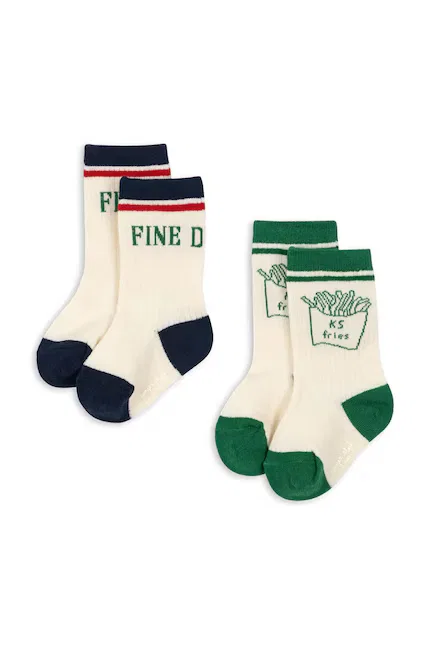 Носки детские 2 шт Rib Fries Socks Konges Sløjd, бежевый