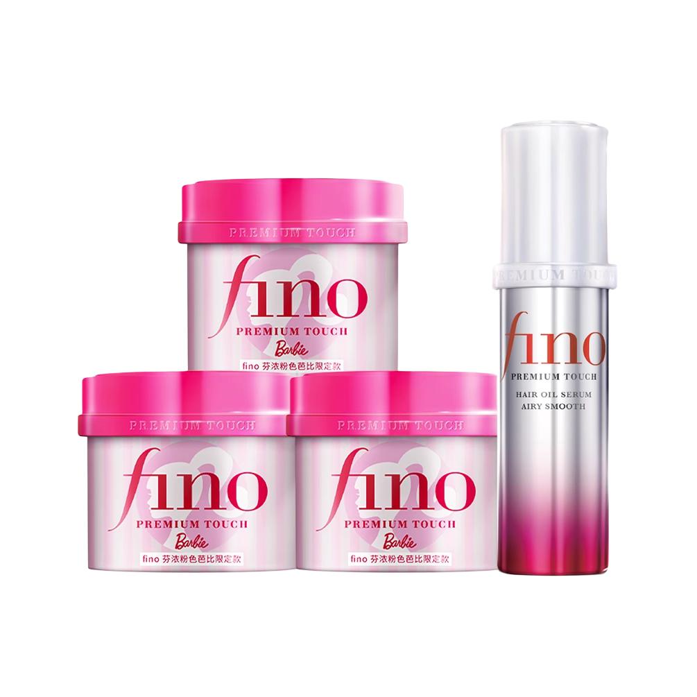 Набор Barbie Lightweight And Fluffy Shampoo & Conditioner для ухода и восстановления волос, 4 предмета Fino, three-piece set: hair mask 230g+hair mask 230g+essential oils for hair care 70ml — фото 2