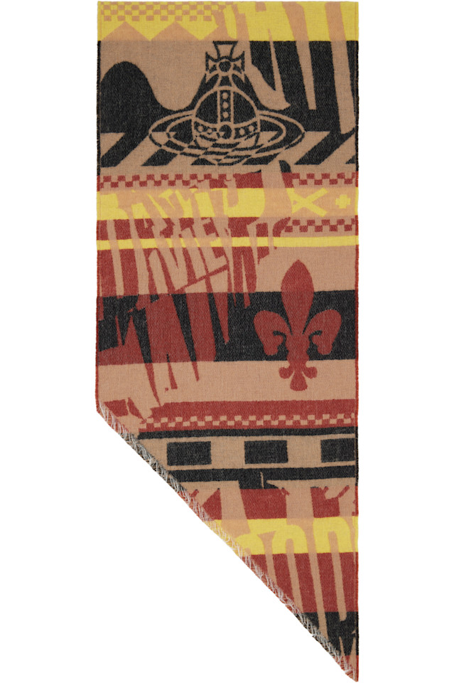 

Vivienne Westwood Коричневый шарф с двумя точками опоры