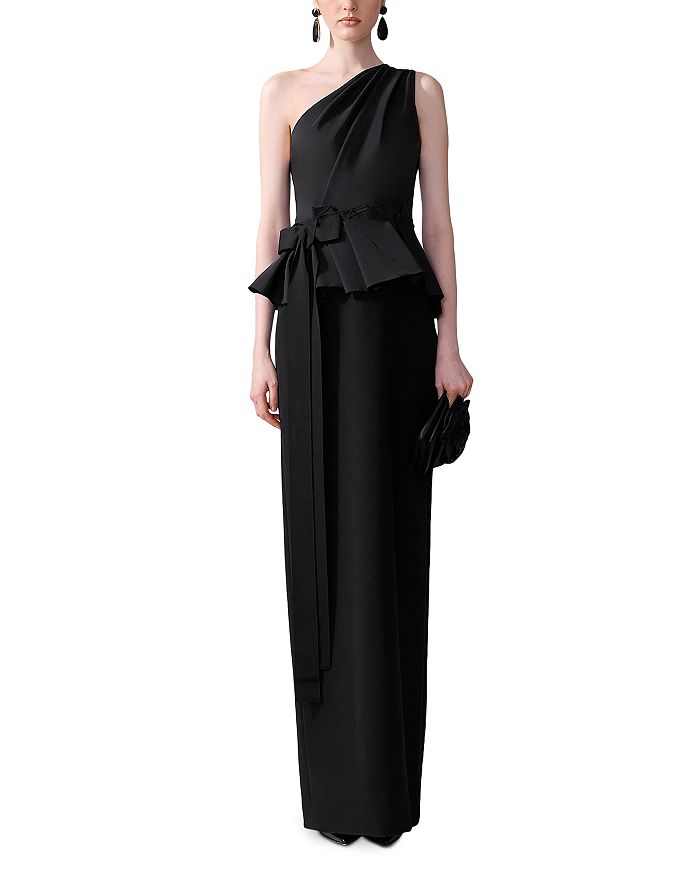 

Платье с одним плечом в стиле колонна Carolina Herrera, черный