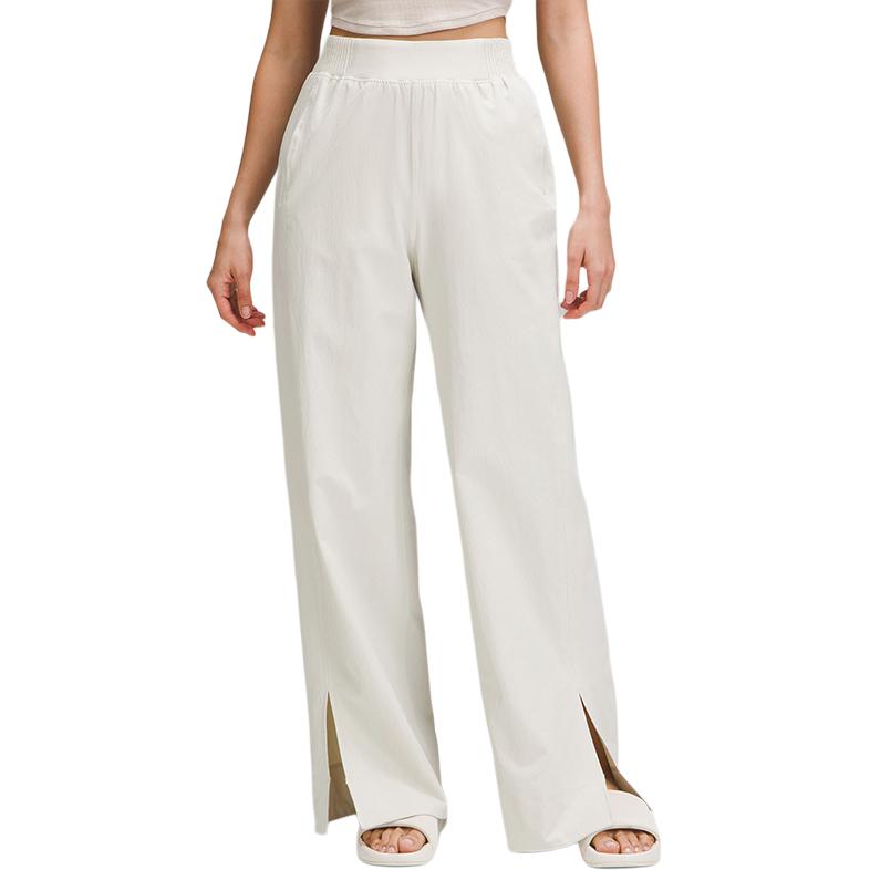 

Растягивающиеся тканевые широкие брюки с высокой посадкой Asia Fit вязаные спортивные штаны женские Lululemon, Ecru/Bone