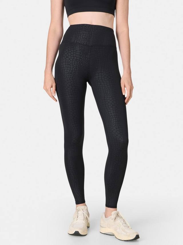 

Повседневные эмбоссированные леггинсы Sweaty Betty, Black Croc Scale