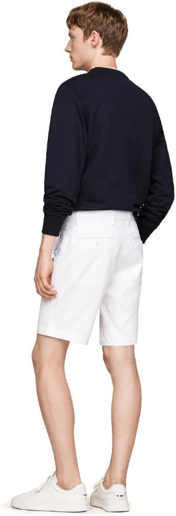 Мужские повседневные хлопковые шорты Tommy Hilfiger длиной 9 дюймов с эластичным ремешком, также доступны в размерах для больших и высоких женщин., Th Optic White — фото 4