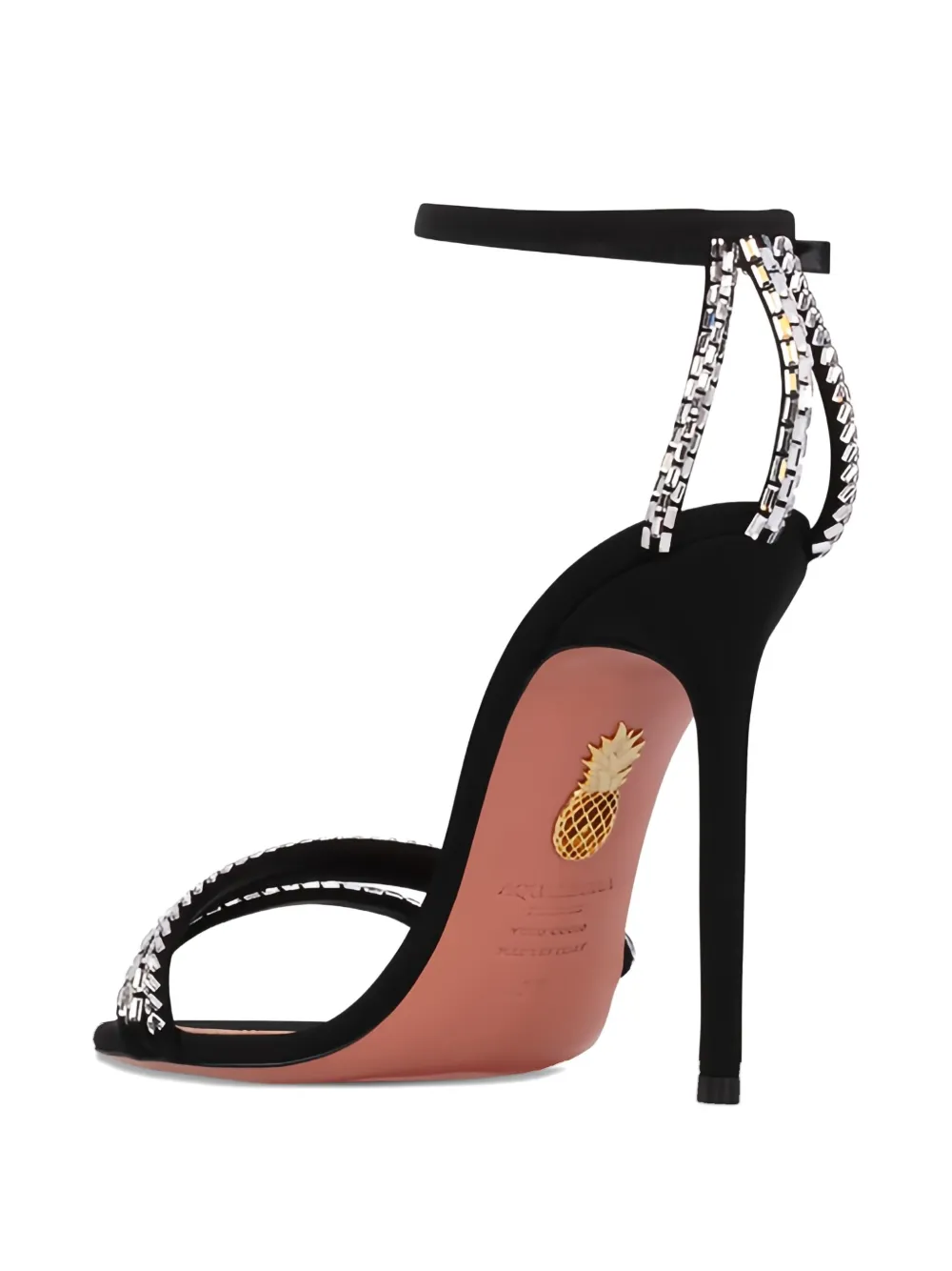 Декорированные босоножки Milagros на шпильке Aquazzura, черный — фото 3