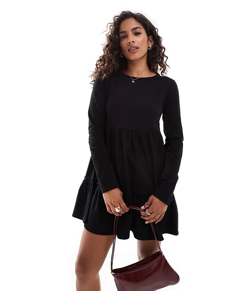 

Мини-платье с длинными рукавами черного цвета Miss Selfridge