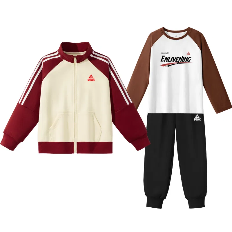 Детский спортивный костюм с капюшоном PEAK Cherry Red