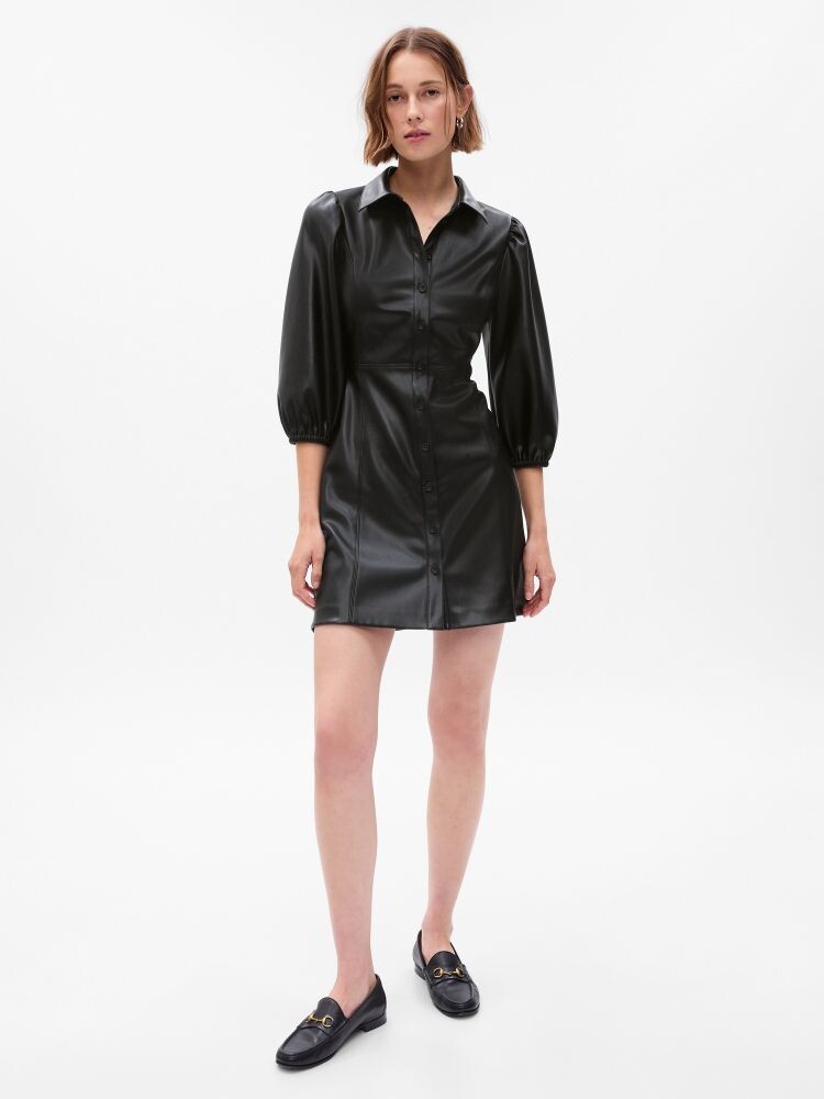 

Платье из искусственной кожи Gap, черный