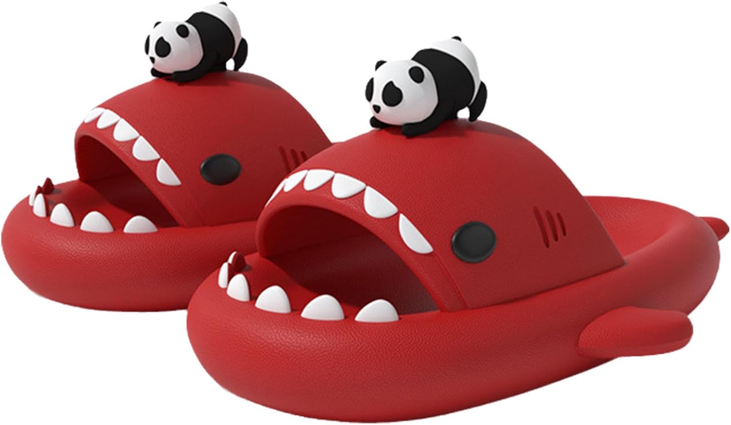 

Шлепанцы с акулами с 3D плавниками, унисекс, 3D мультяшные EVA шлепанцы с открытым носком для душа и бассейна Generic, красный
