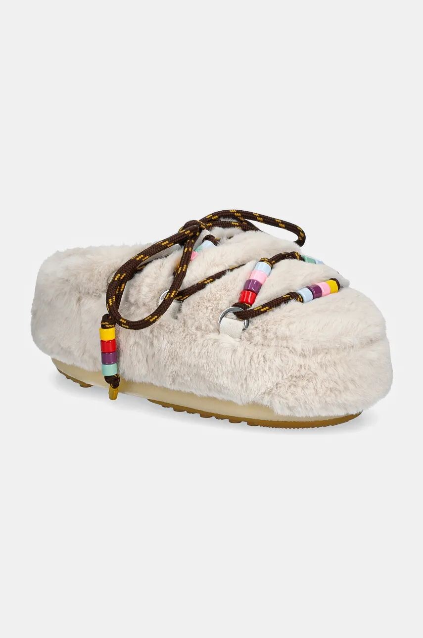 

Тапочки Moon Boot MB MULE FUX FUR BEADS, бежевый