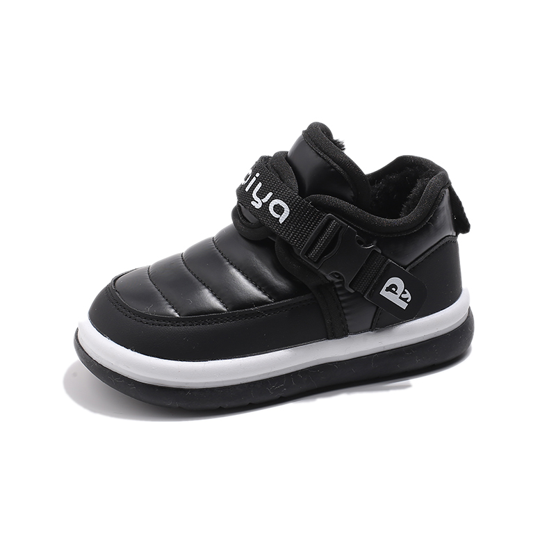 

Нескользящие и износостойкие теплые детские кроссовки средней высоты для повседневной носки Wooden Rabbit, черный