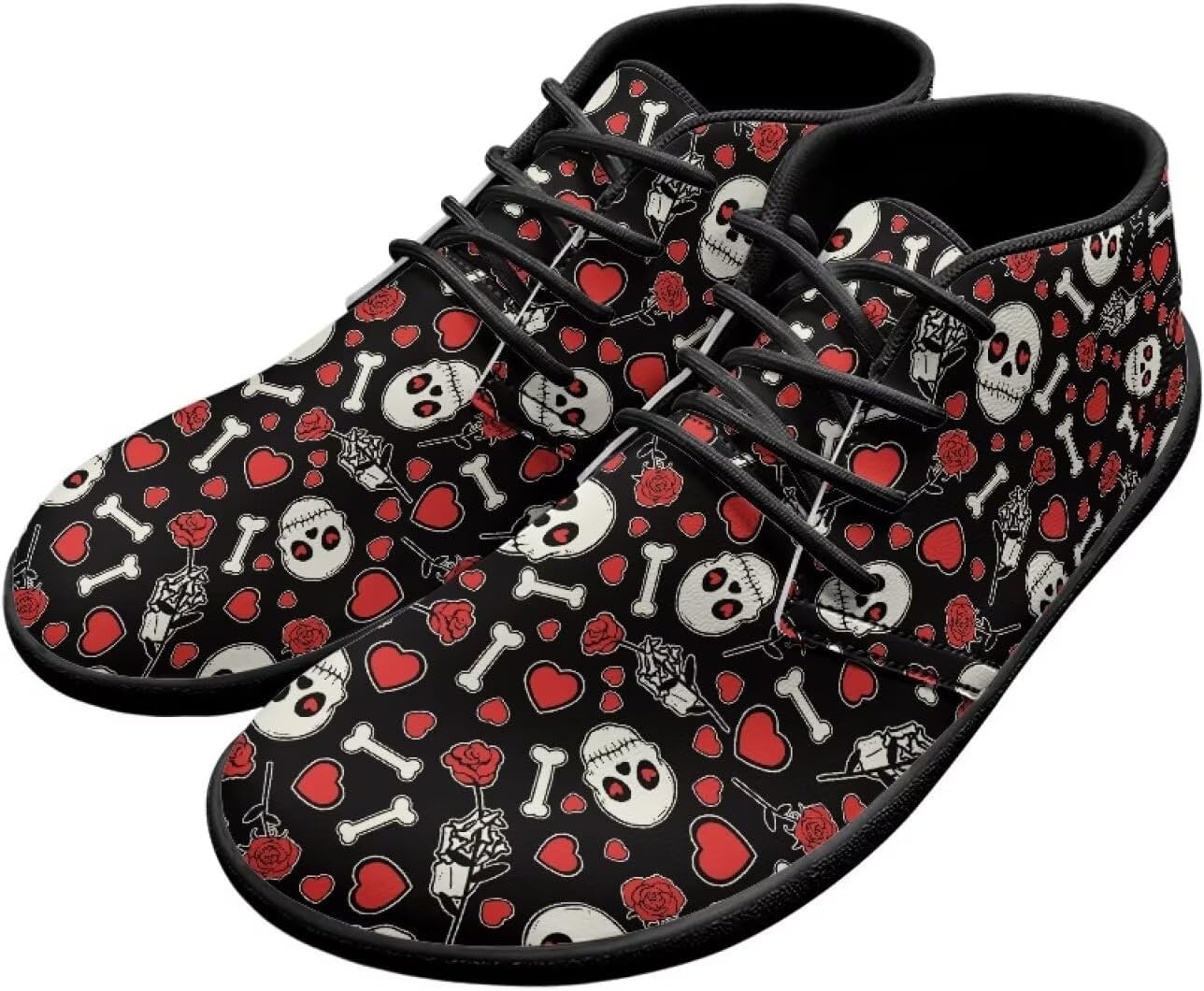 

Мужские низкие кроссовки Tomeusey для ходьбы, повседневные, с широким носком, с нулевым перепадом высоты подошвы, альпинистские ботинки для мужчин, Skull Heart