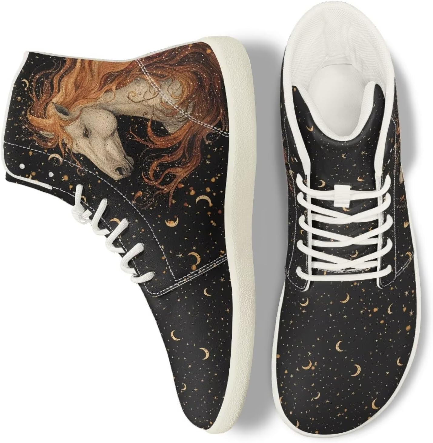 

Мужские широкие высокие кроссовки босоногого типа, легкие, противоскользящие, для ходьбы, с нулевым перепадом, повседневные кроссовки с поддержкой лодыжки, размеры 5-14 Qoiuvncy, Horse Star Sky