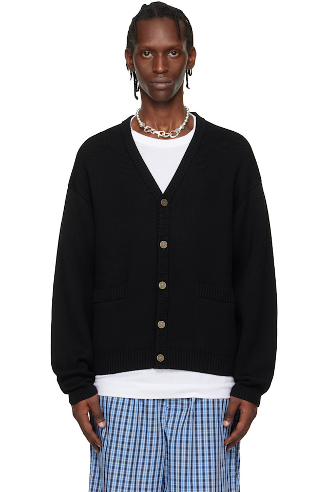 

Кожаный кардиган с крестами Vetements, черный