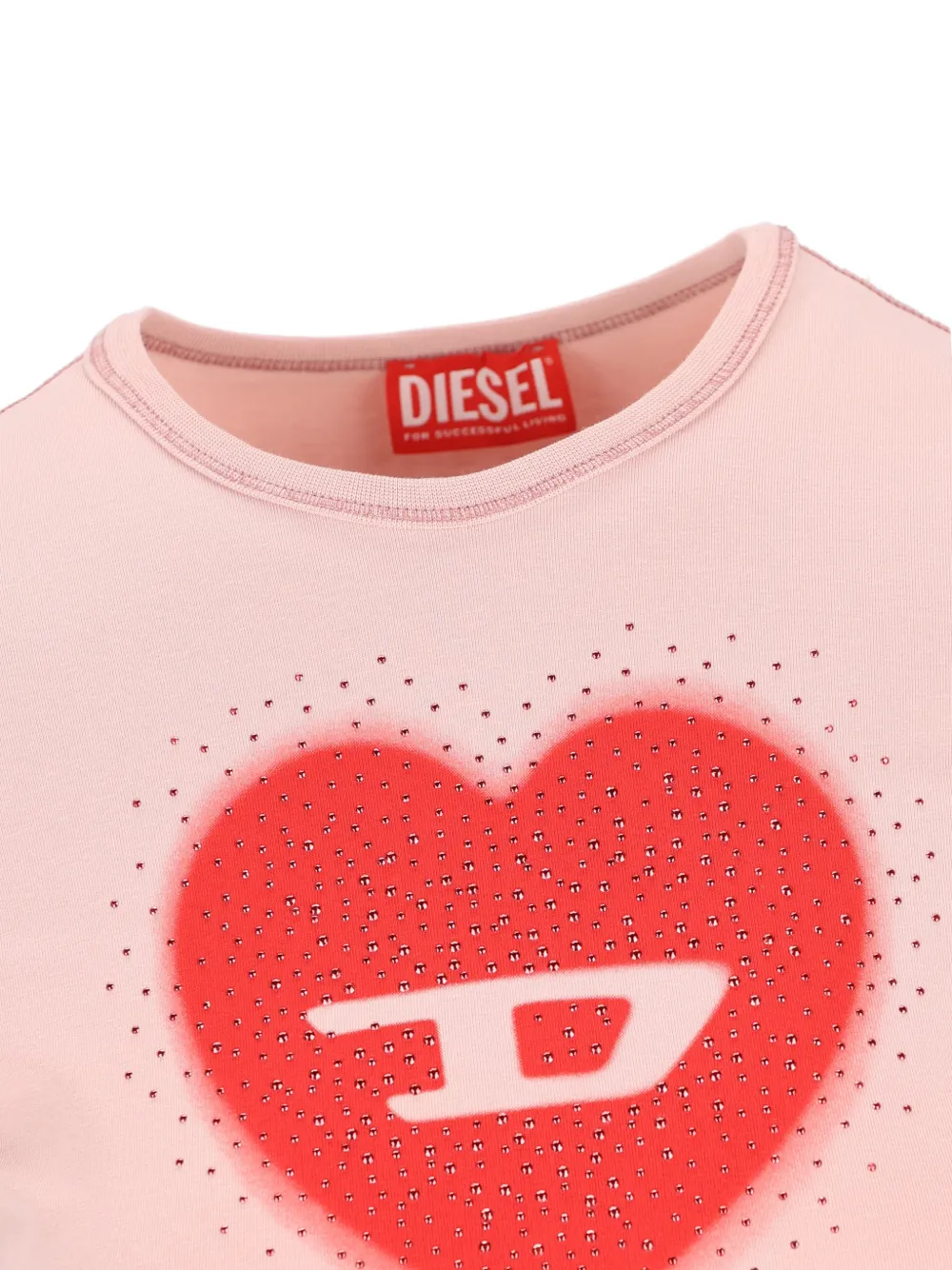 Футболка с короткими рукавами и принтом-логотипом Diesel, розовый — фото 3