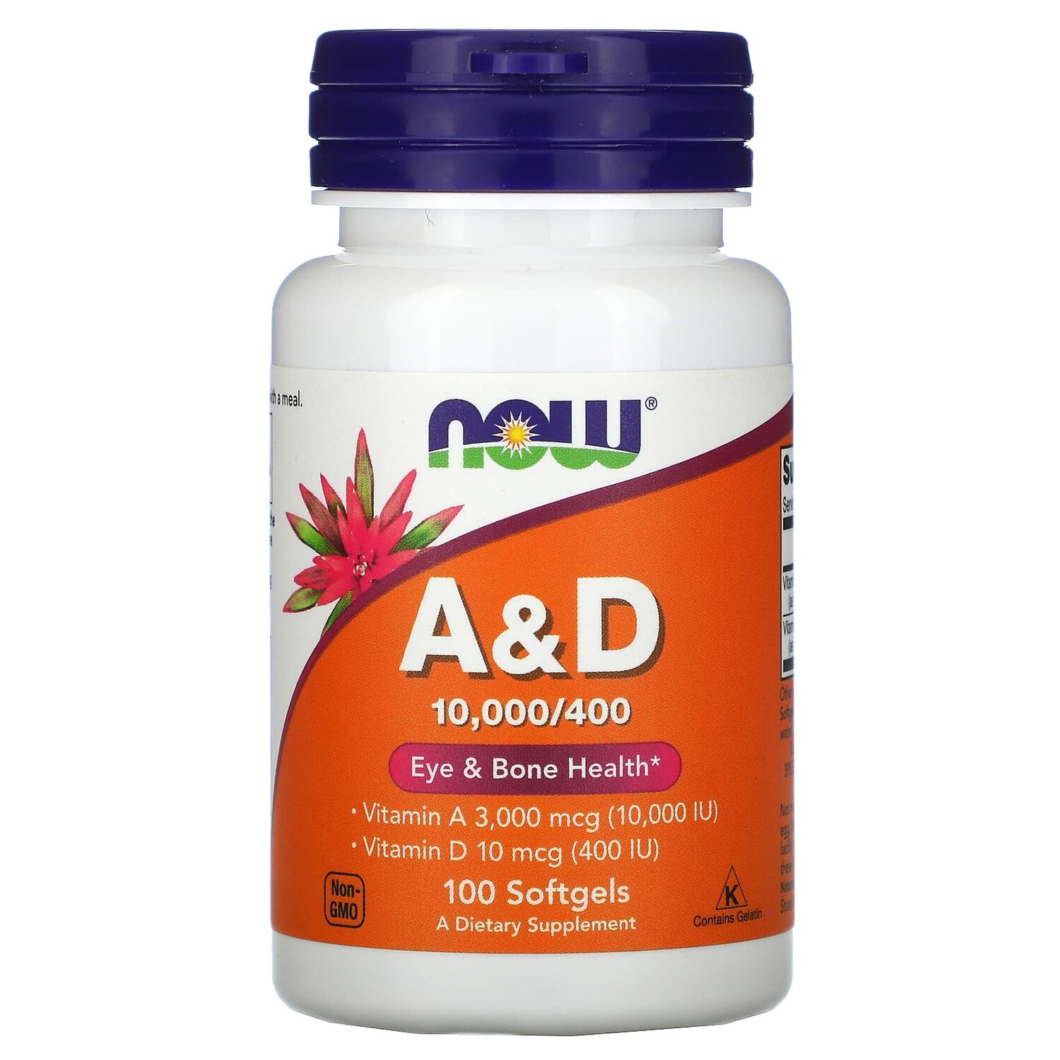 

Now Foods A&D Необходимое питание 10000 МЕ / 400 МЕ 100 гелевых капсул