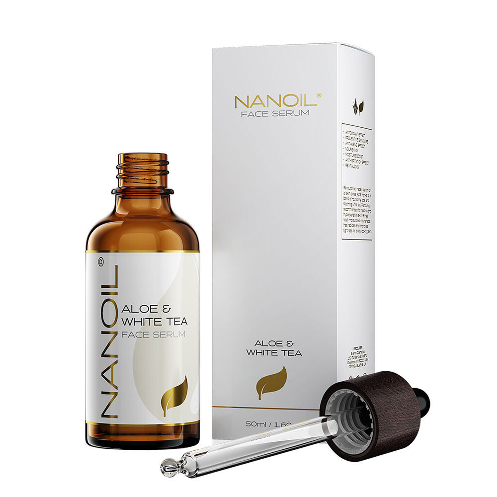 Сыворотка Nanoil — Увлажняющая для ухода за лицом Face serum aloe & white tea, 50 мл — фото 2