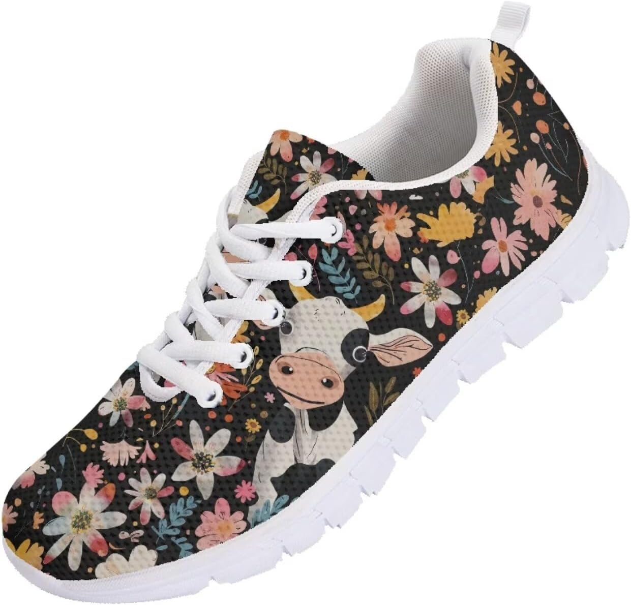 

Женские кроссовки для бега, обувь для путешествий и прогулок, мужские стильные кеды, легкие для тенниса и спортивных занятий Getelinseng, Cow Flower