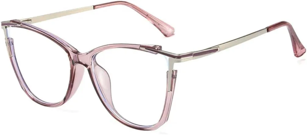 

Модные металлические солнцезащитные очки «кошачий глаз» для женщин, ретро-оправа с прозрачными линзами, мужские очки с пружинным шарниром VRTRFFTR, Purple