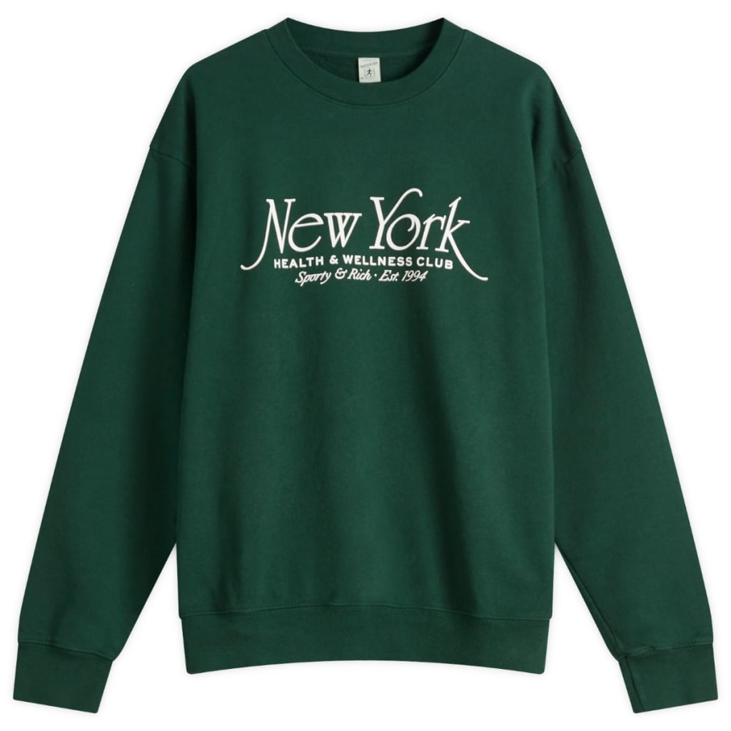 

Свитшот Ny94 crew Sporty & Rich, цвет forest