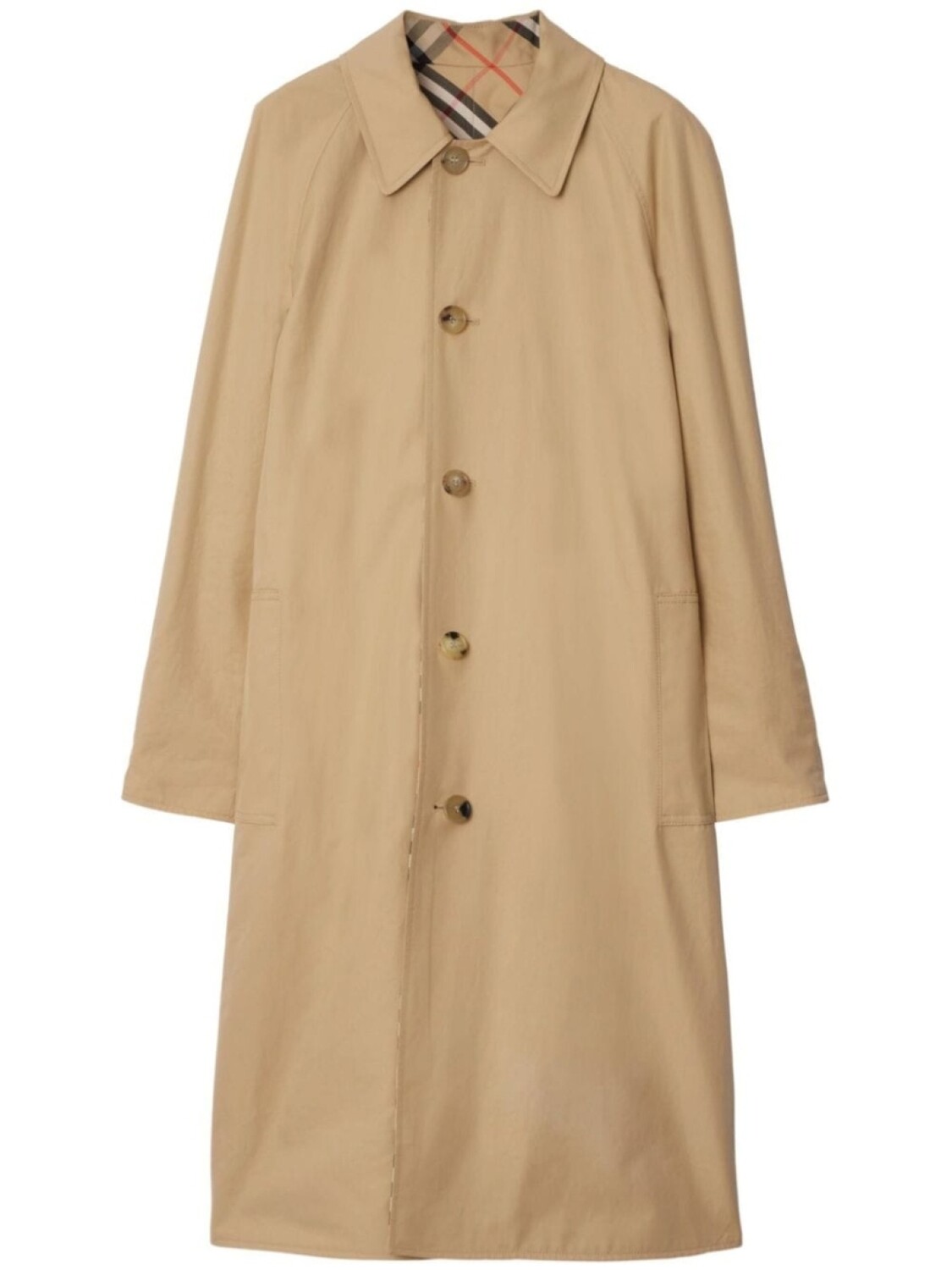 

Burberry длинное двустороннее габардиновое пальто, нейтральный цвет