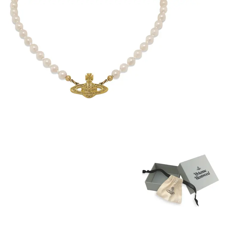 

Vivienne Westwood Женское золотое ожерелье с искусственными кристаллами