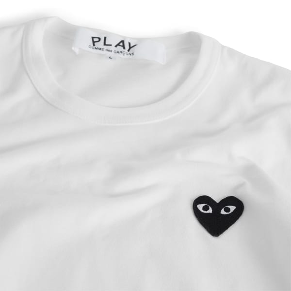 Comme Des Garçons Play Черная футболка с длинными рукавами и сердечками — фото 2