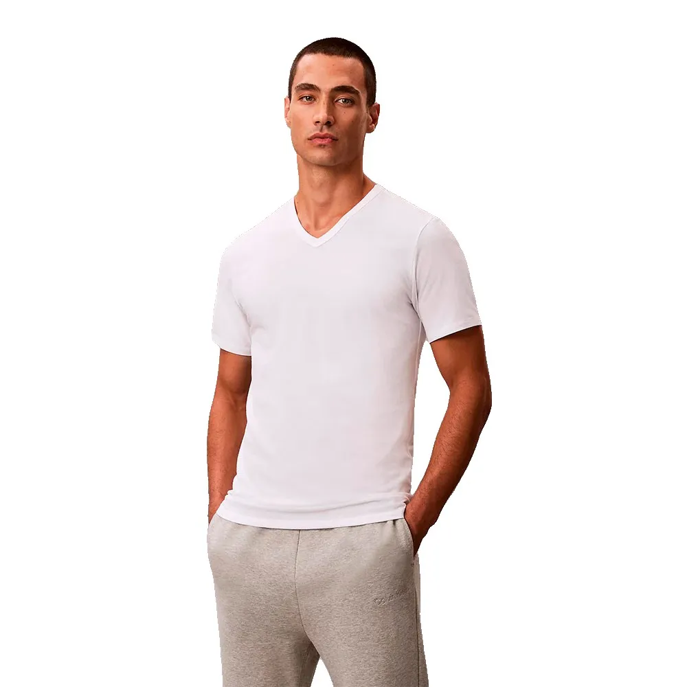 Комплект футболок Calvin Klein с коротким рукавом и V-образным вырезом, 3 предмета, белый