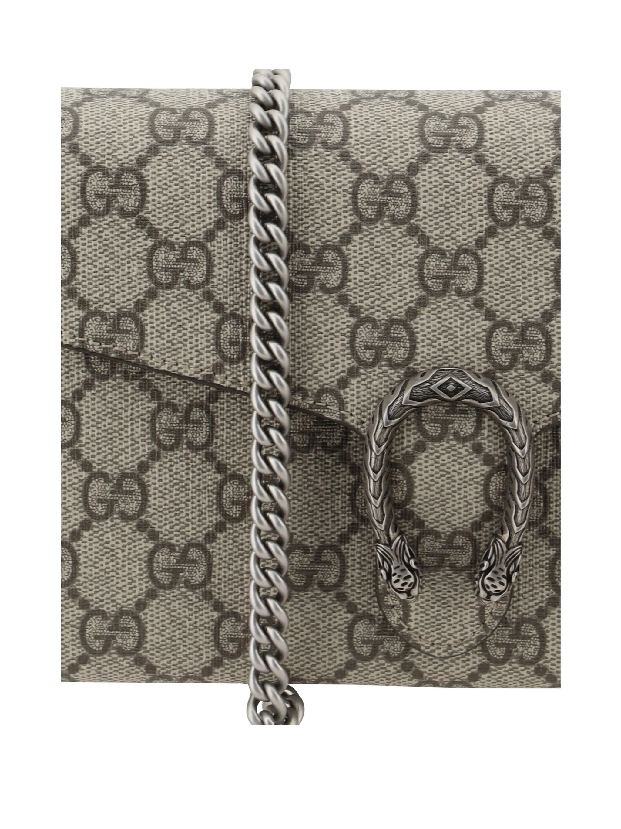 Кошелек Dionysus на цепочке с узором GG Supreme Gucci, бежевый — фото 4