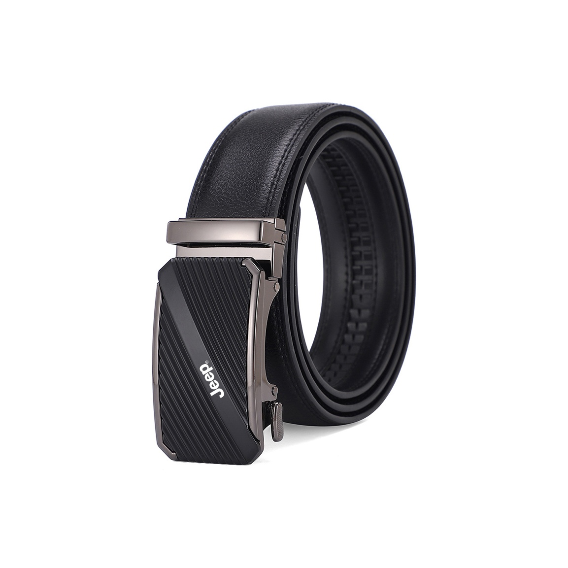 

Кожаный ремень из спилка Cow Unisex 3,5 см Jeep, черный