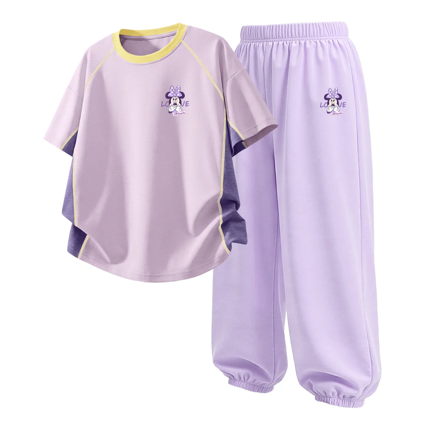 Детская повседневная спортивная футболка с круглым вырезом Disney, D Label N K Purple+D Label N K Taro Purple