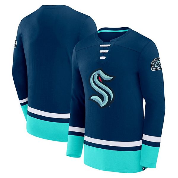 

Мужская футболка с длинным рукавом Seattle Kraken High Point цвета deep sea blue Fanatics