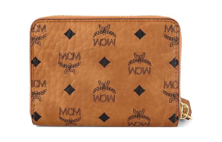 

Основной кошелек Unisex Cognac MCM из панелей натуральной кожи Visetos Original на холсте