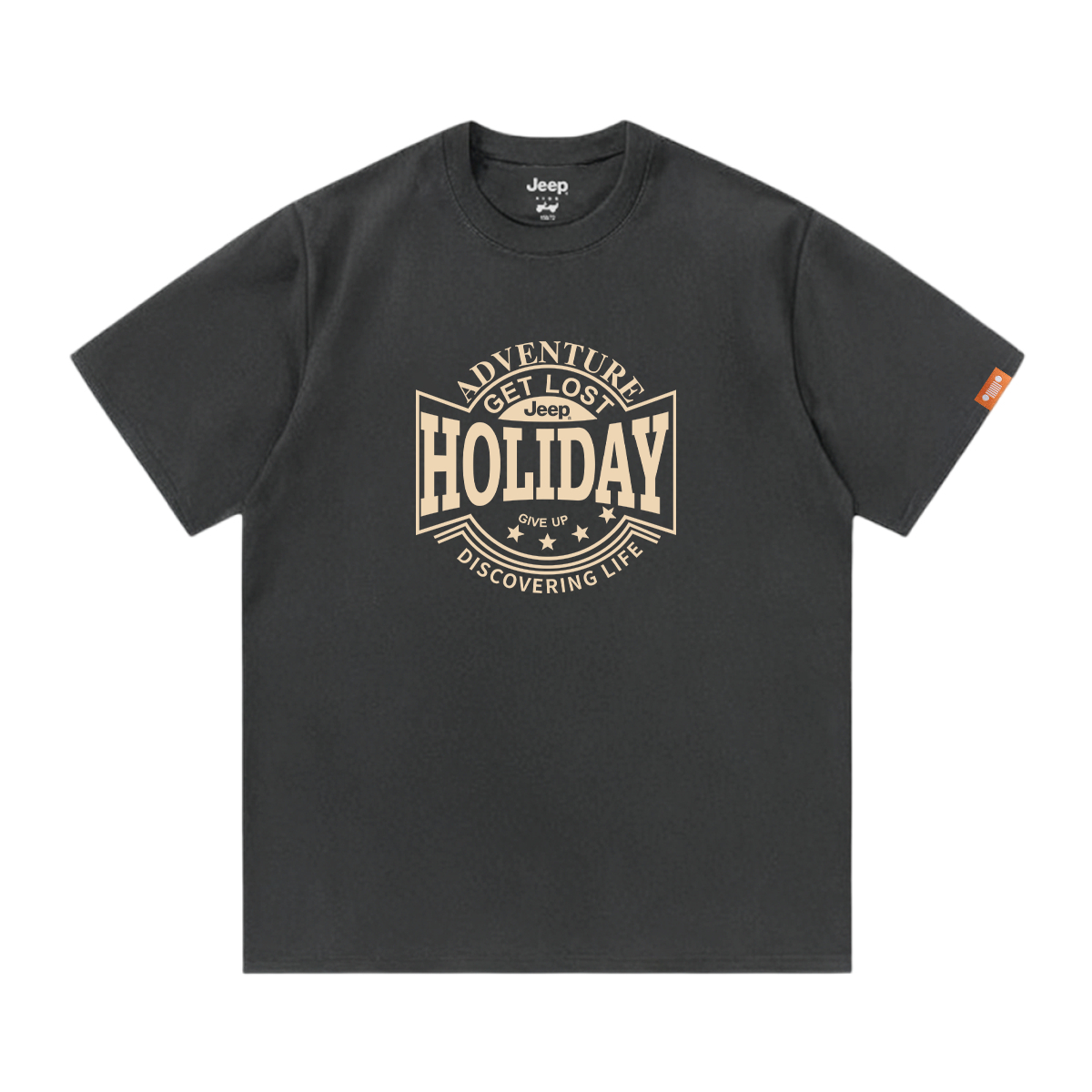 

Футболка для школьников с круглым вырезом Moderate Jeep, темно-серый