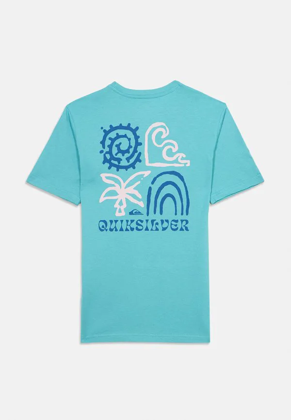 Городская футболка унисекс с принтом Quiksilver, Aqua/Solid — фото 2