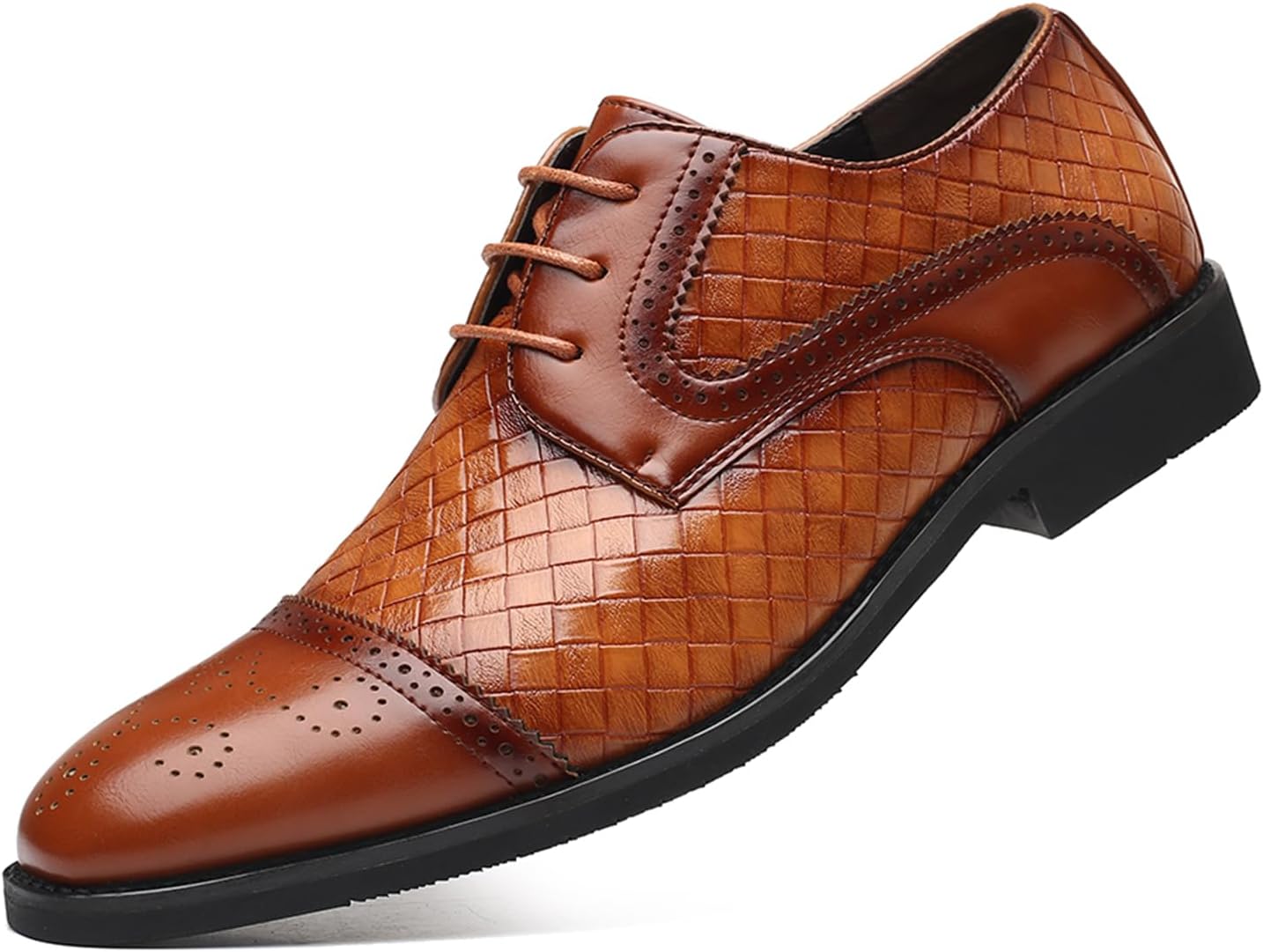 

Мужские классические броги с эластичной вставкой Оксфорды для официального стиля Abborora, коричневый