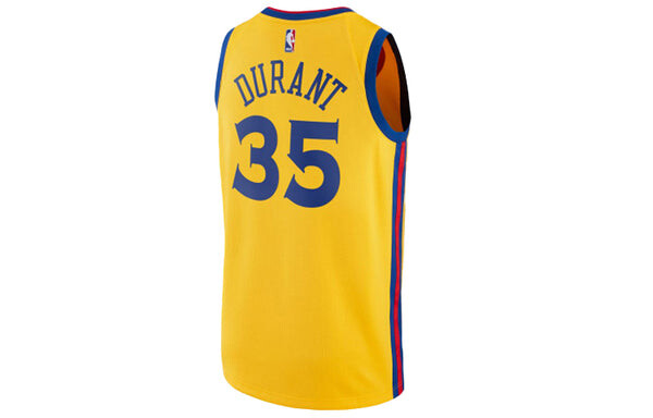 Спортивная футболка kevin durant nba city ed swingman golden state warriors jersey yellow Nike, желтый — фото 2